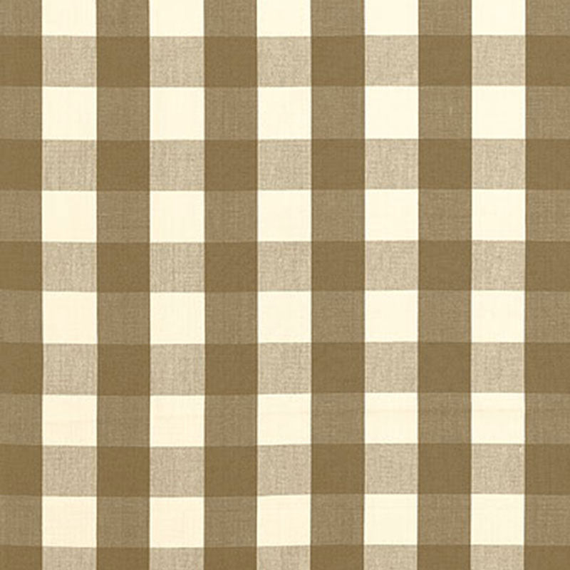 Search 63040 Camden Cotton Check Mocha by Schumacher Fabric