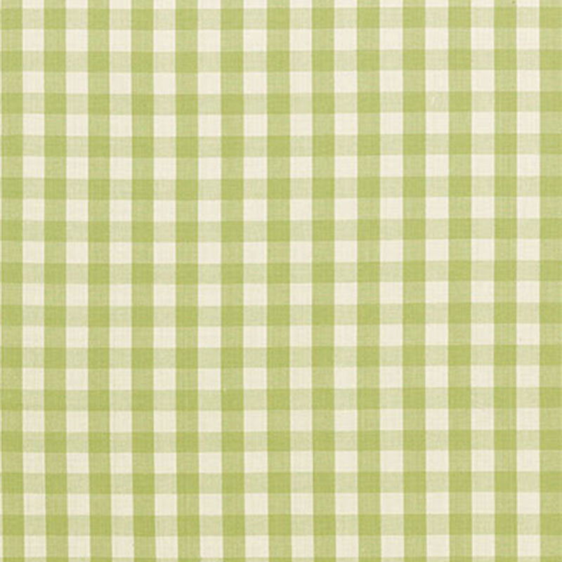 Looking 63056 Elton Cotton Check Sage by Schumacher Fabric