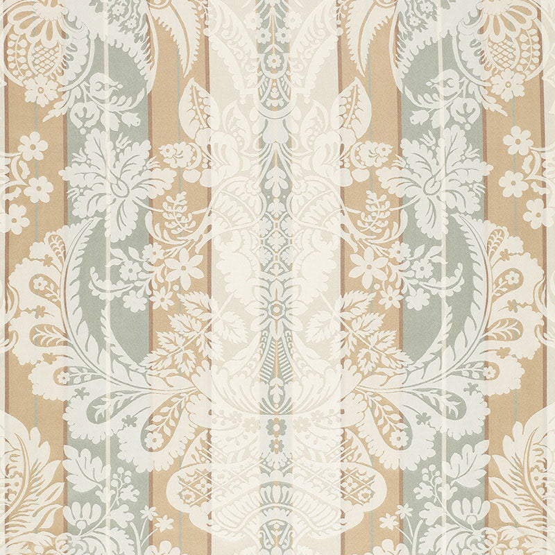 Order 64391 Savannah Imberline Damask Ciel by Schumacher Fabric