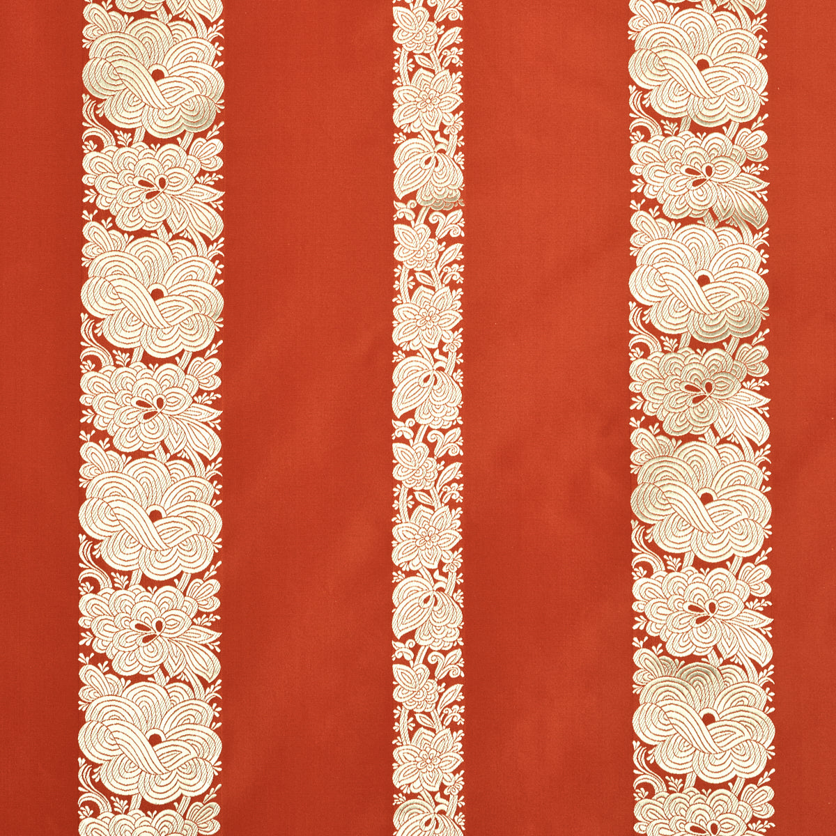 Acquire 64431 Mandarin Silk Stripe Coral by Schumacher Fabric