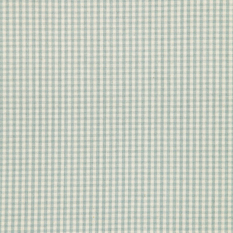 Looking 64622 Barnet Cotton Check Aqua by Schumacher Fabric
