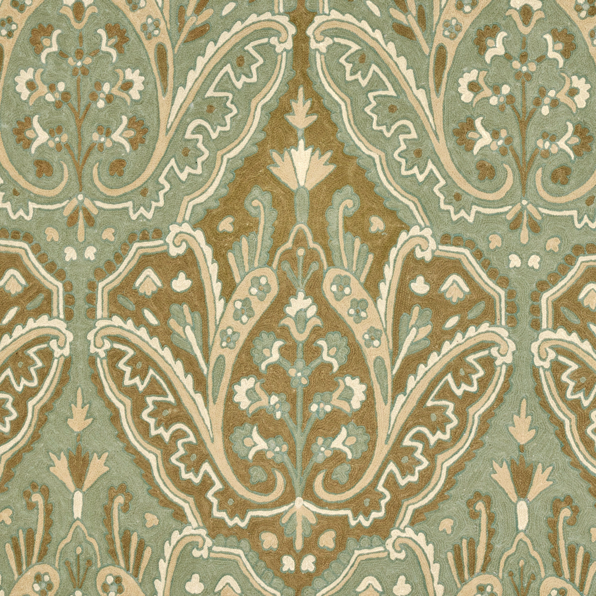 Find 64810 Maharajah Crewel Embroidery Verdigris by Schumacher Fabric