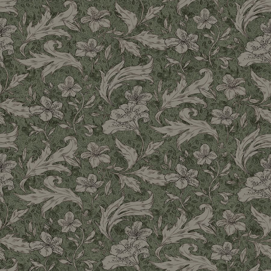 Sandberg Wallpaper pattern name & color Mattias, Forest Green from the collection Sandberg Edition.