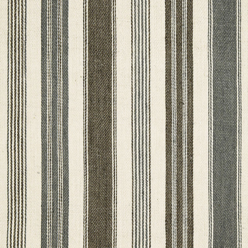 Purchase 65171 Montauban Stripe Nickel / Greige by Schumacher Fabric