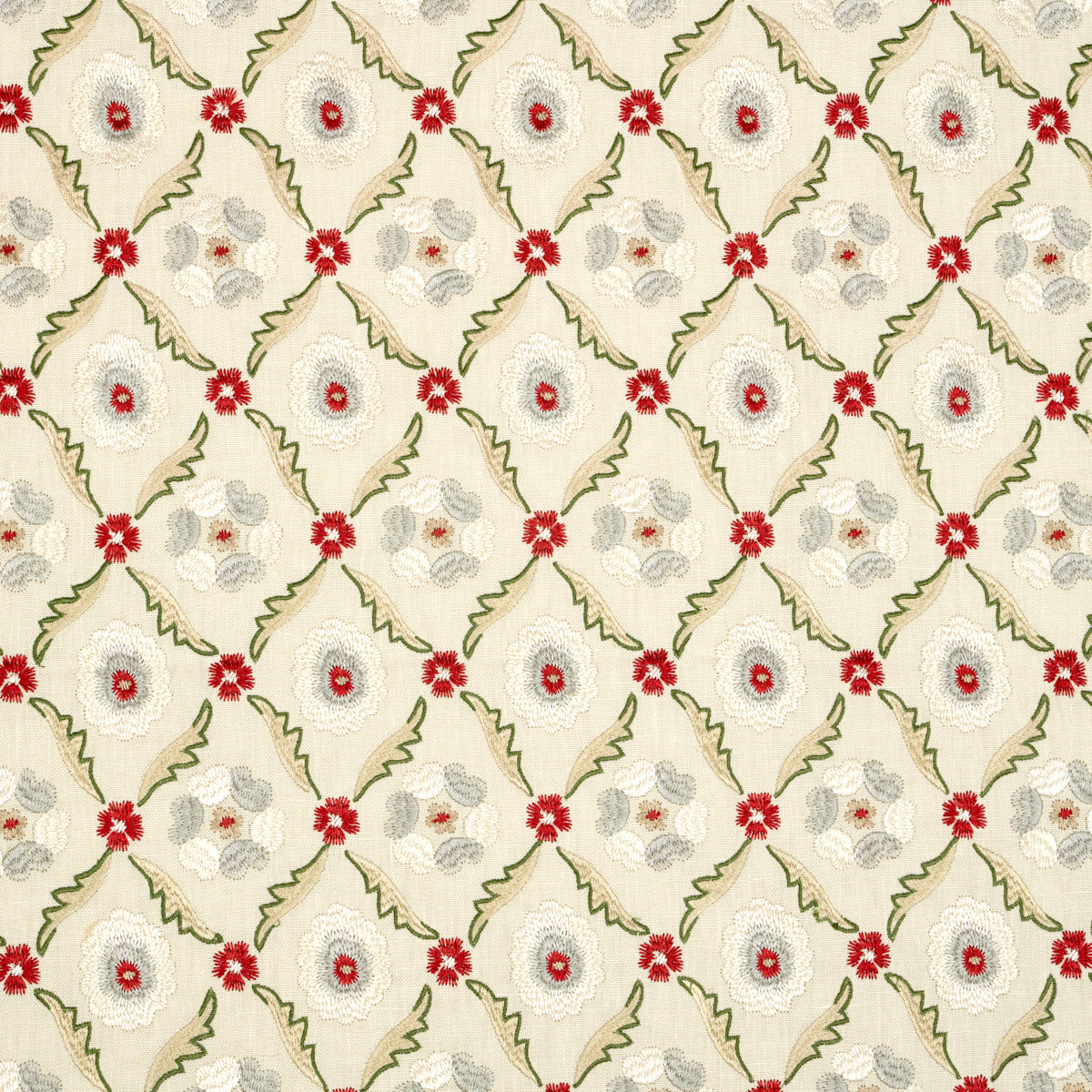 Purchase 65740 Claremont Embroidery Crimson by Schumacher Fabric