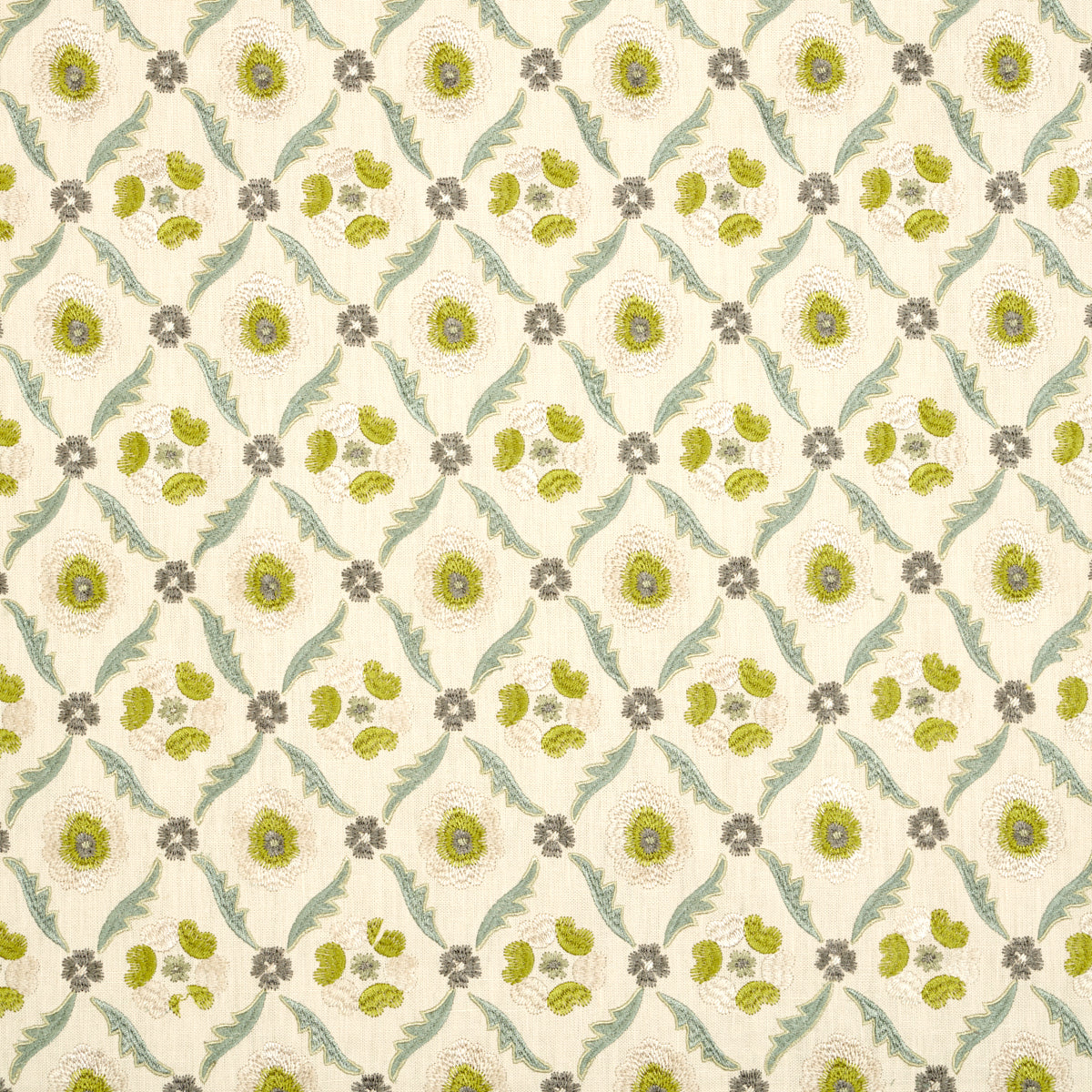 Shop 65741 Claremont Embroidery Chartreuse by Schumacher Fabric