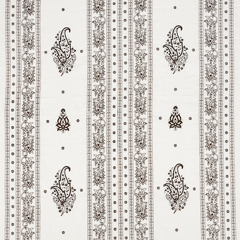 View 65801 Jaipur Linen Embroidery Brown by Schumacher Fabric