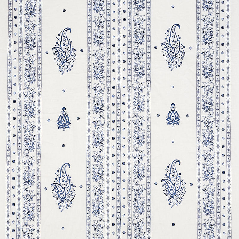 Looking 65802 Jaipur Linen Embroidery Blue by Schumacher Fabric