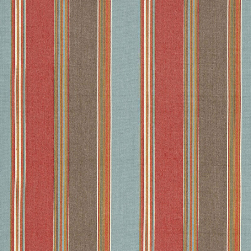 Looking 66000 Addison Cotton Stripe Red Earth by Schumacher Fabric