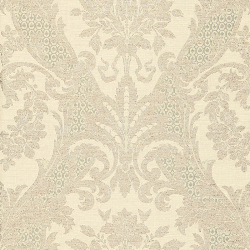 Search 66340 Toscana Linen Damask Greige by Schumacher Fabric