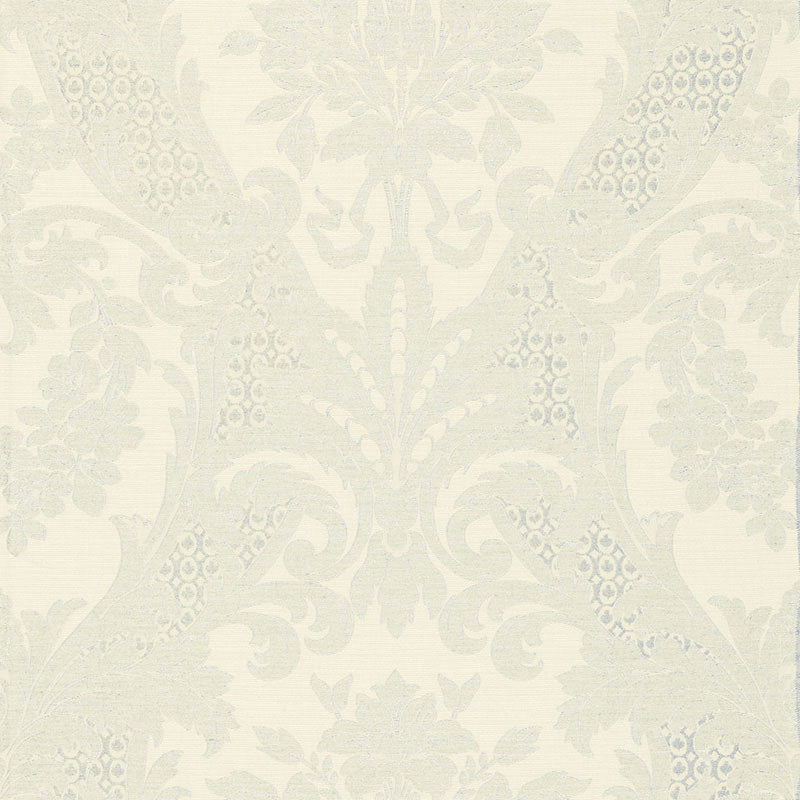 Looking 66341 Toscana Linen Damask Powder Blue by Schumacher Fabric