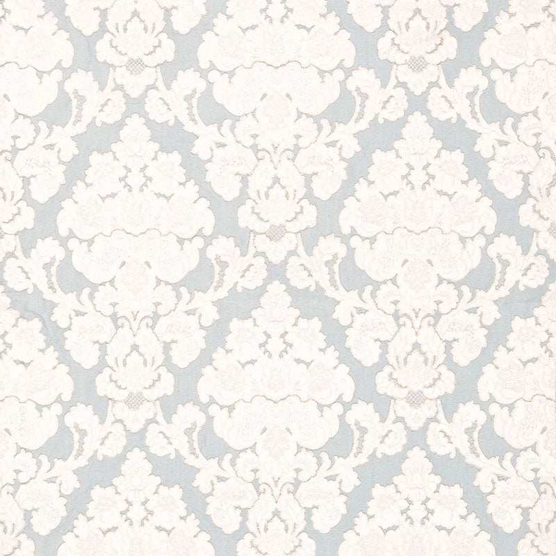 Search 66591 Montalcino Applique Damask Robin'S Egg by Schumacher Fabric