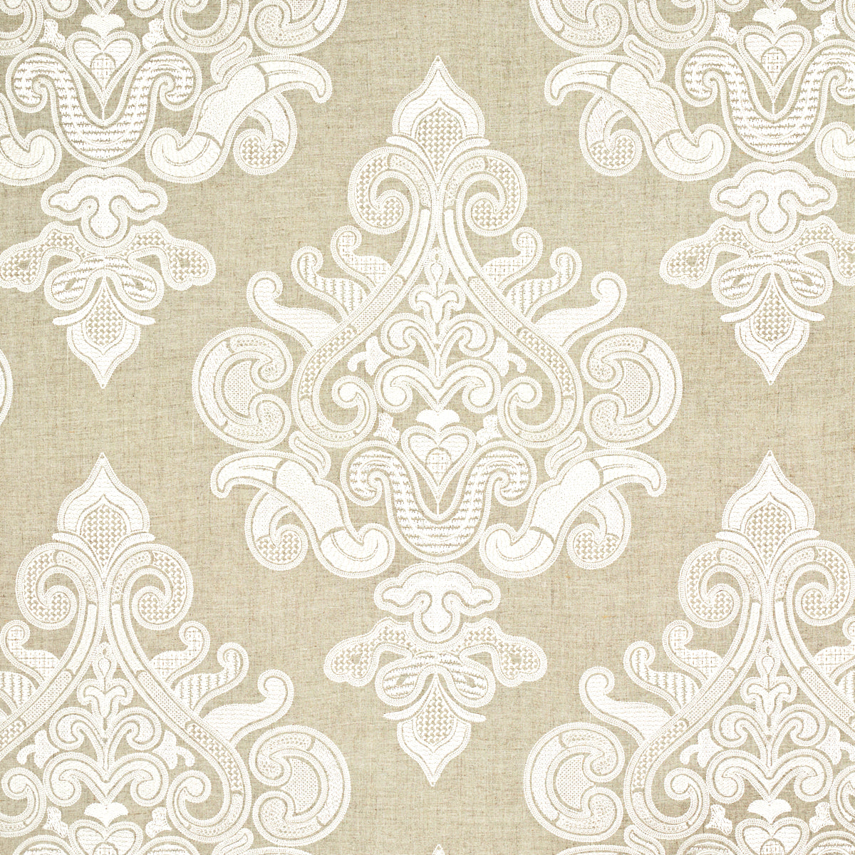 Save 67581 Angkor Embroidery Linen by Schumacher Fabric