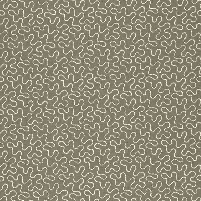 Select 67602 Meander Embroidery Peat by Schumacher Fabric