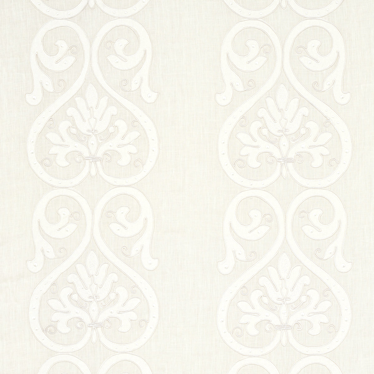 Buy 67640 Medici Embroidery Blanc by Schumacher Fabric