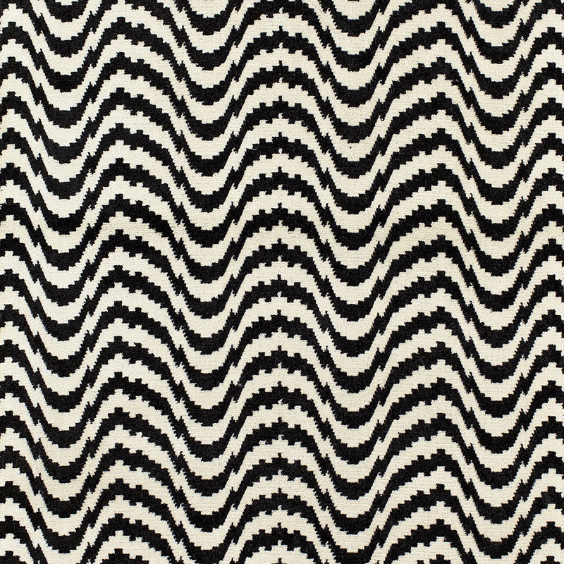 Save 68460 Zorio Velvet Ebony by Schumacher Fabric