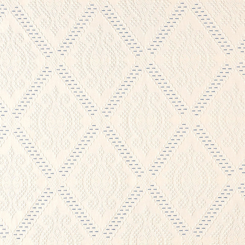 Looking 69131 Eugenie Ivory / Bleu by Schumacher Fabric