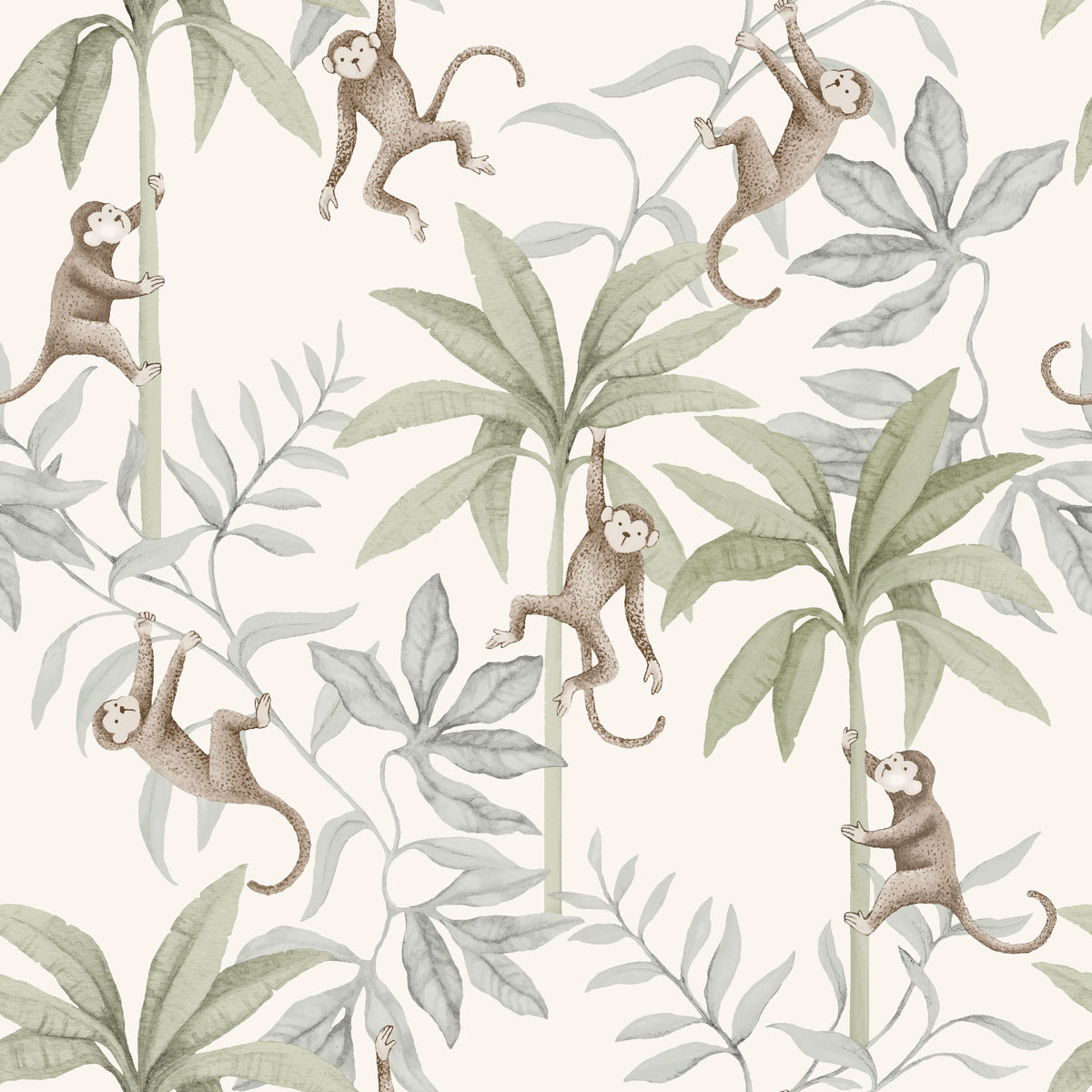 Purchase 6936 | Jungle Friends, Cocoa And Sage - Borastapeter Wallpaper