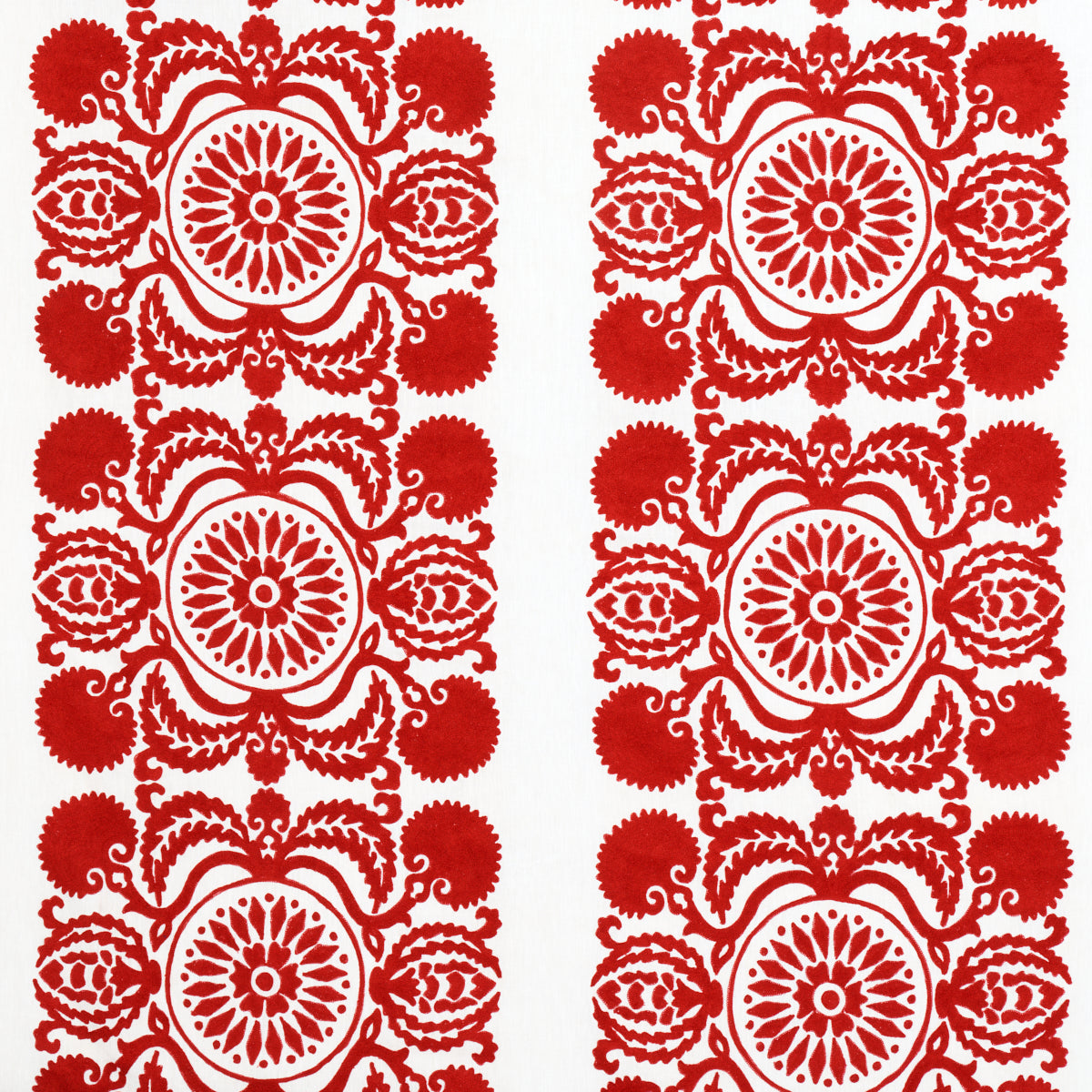 Buy 70261 Castanet Embroidery Red by Schumacher Fabric