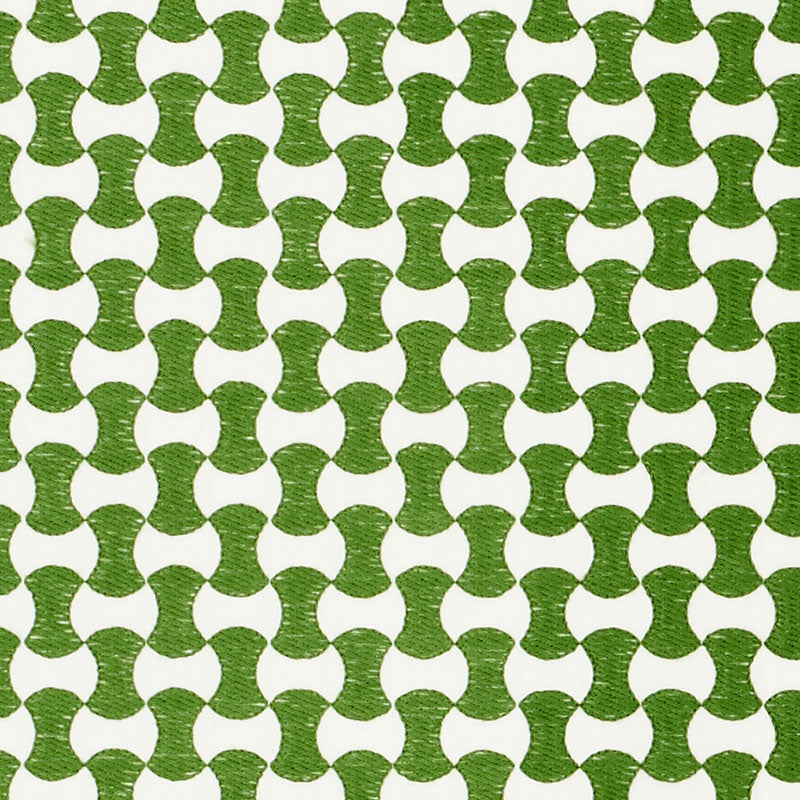 Looking 70375 Nolita Embroidery Green by Schumacher Fabric