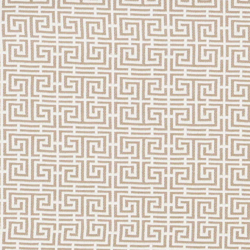 Looking 70563 Chinois Fret Natural/Ivory by Schumacher Fabric