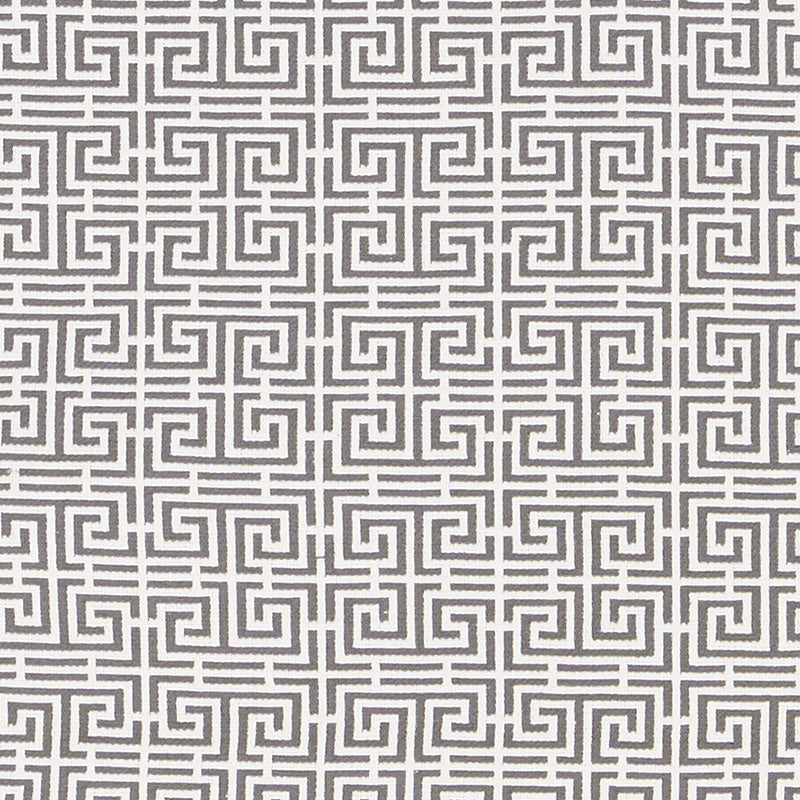 Order 70564 Chinois Fret Grey/White by Schumacher Fabric
