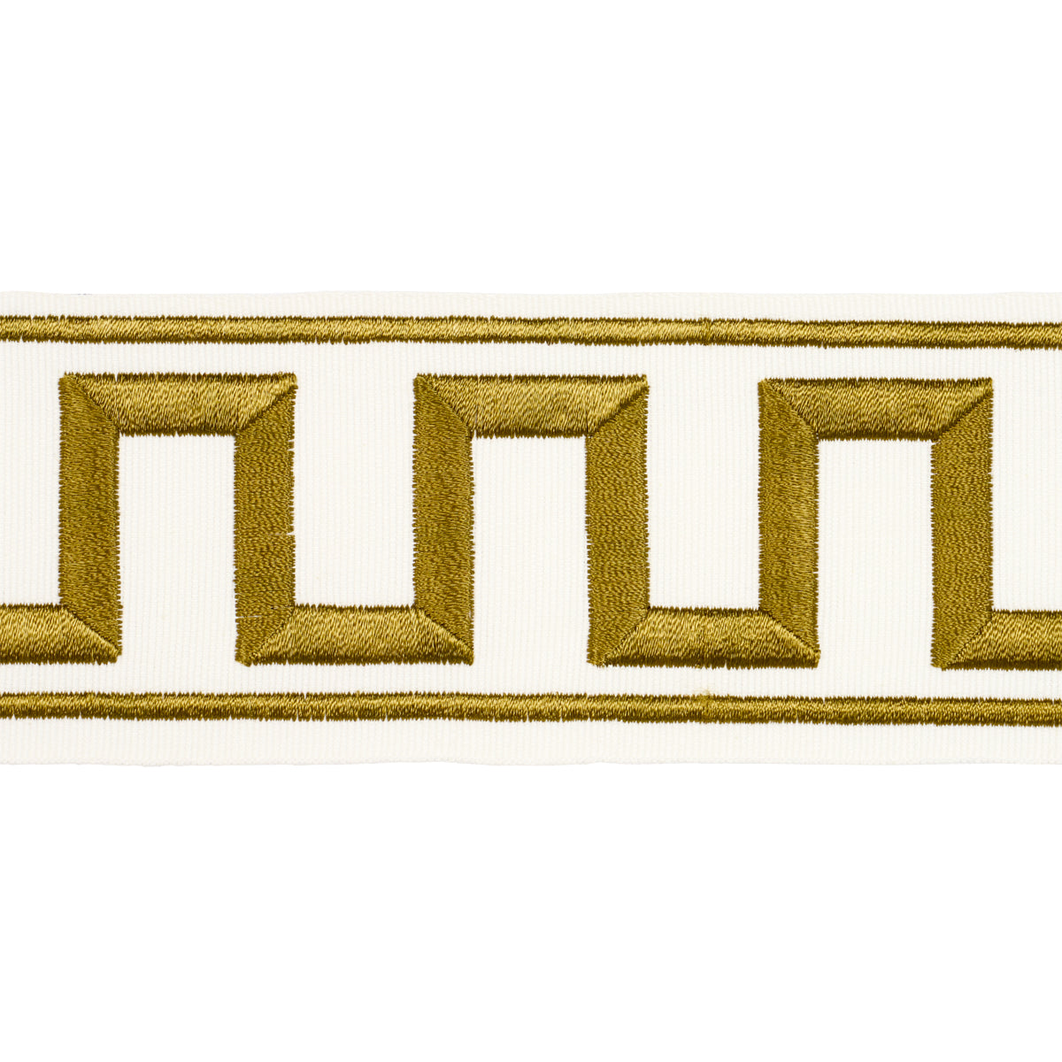 Purchase 70813 | Greek Key Embroidered Tape, Gold - Schumacher Trim