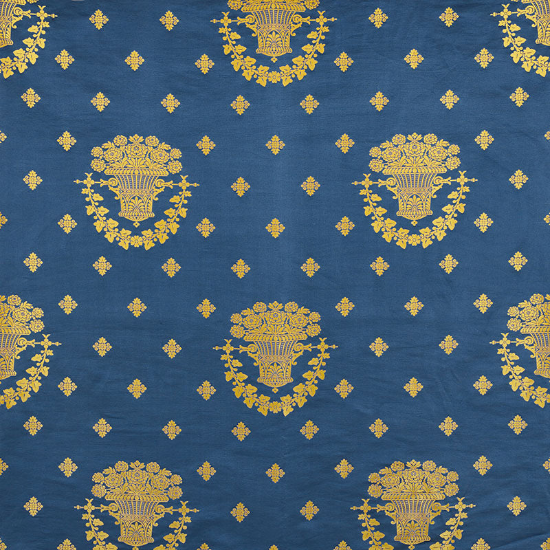Buy 71700 Blue Room Lampas Blue by Schumacher Fabric