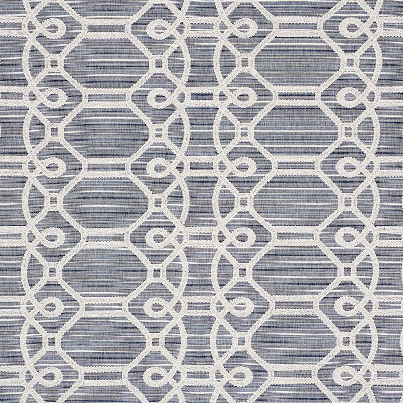 Shop 71930 Ziz Embroidery Blue by Schumacher Fabric