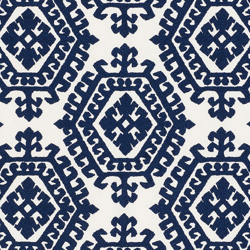 Shop 71941 Omar Embroidery Navy by Schumacher Fabric