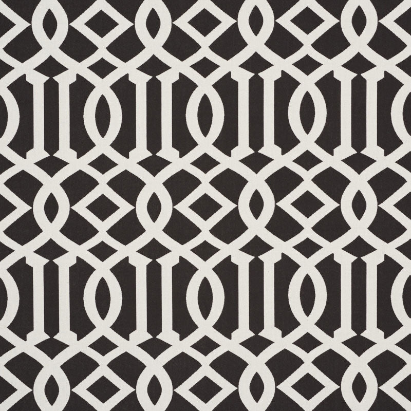Find 73162 Imperial Trellis Indoor/Outdoor Black by Schumacher Fabric