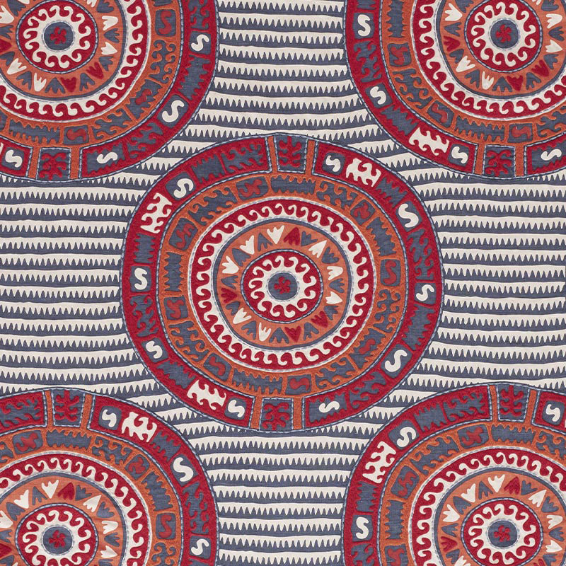 Search 74470 Corfu Navy Multi by Schumacher Fabric