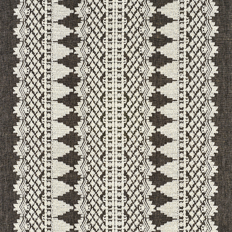 View 75474 Wentworth Embroidery Carbon by Schumacher Fabric