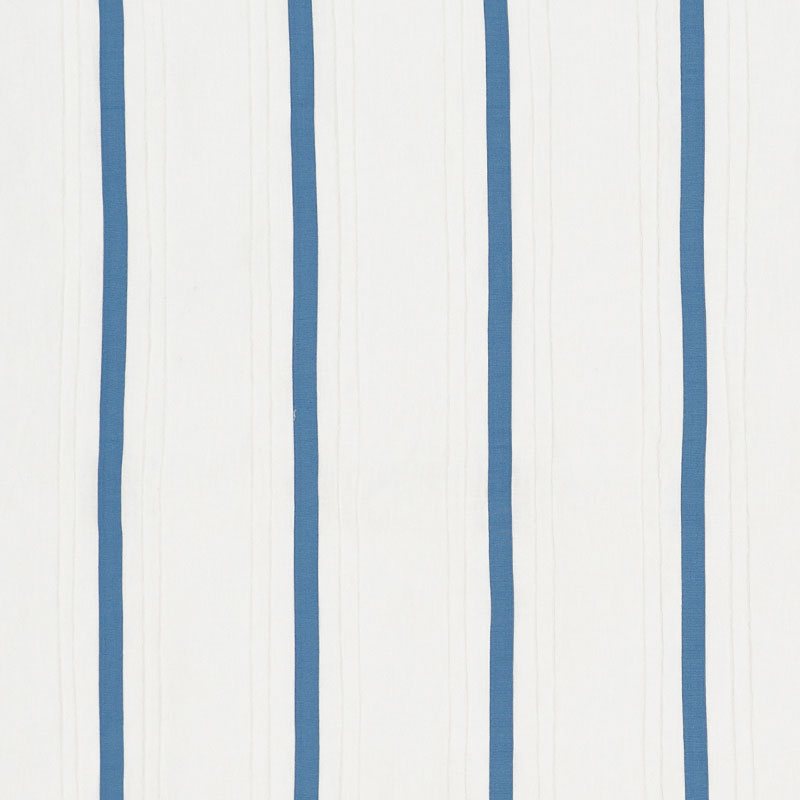 View 75760 Stripe Applique Sheer Blue by Schumacher Fabric