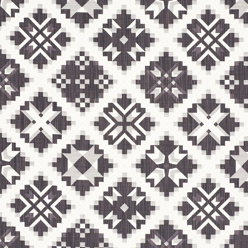 Buy 76761 Tristan Patchwork Charcoal by Schumacher Fabric