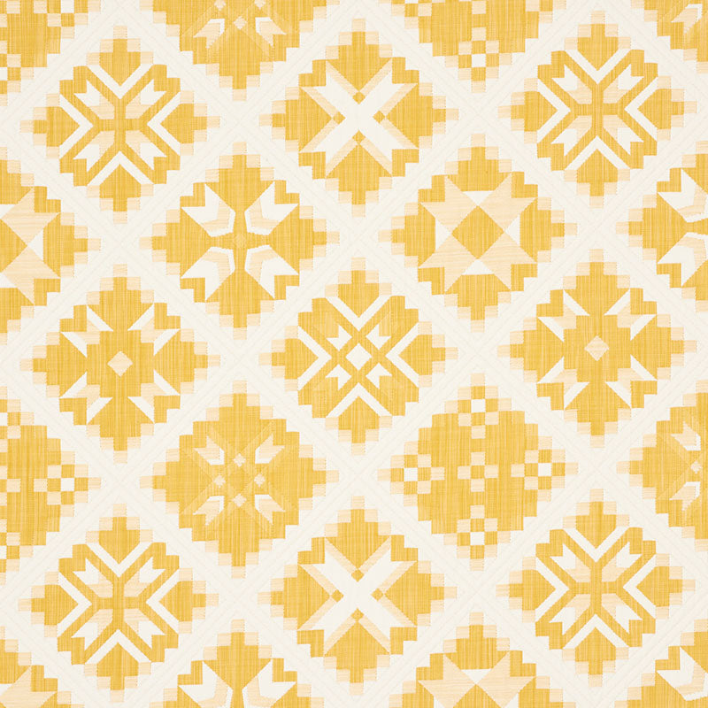 Save 76762 Tristan Patchwork Yellow by Schumacher Fabric