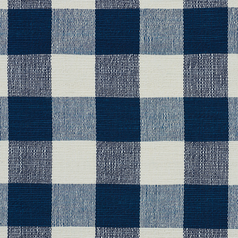 Save 77550 Barnes Performance Check Blue by Schumacher Fabric