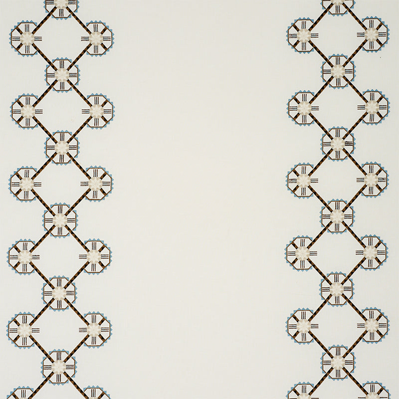 Save 77600 Chamizal Embroidery Neutral & Sky by Schumacher Fabric