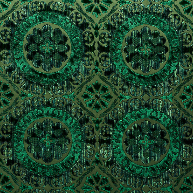 Buy 77641 Suzani Strie Velvet Emerald by Schumacher Fabric