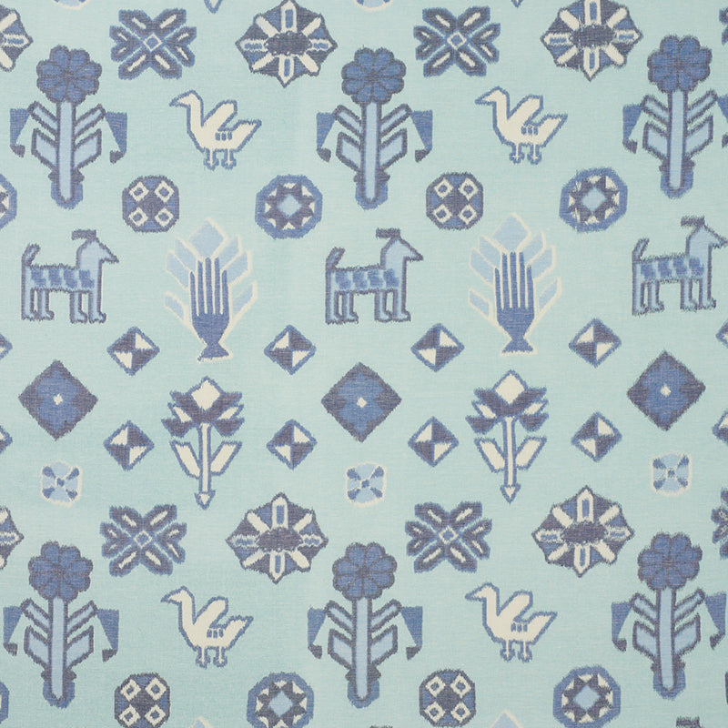 View 78141 Chuska Warp Print Blue by Schumacher Fabric