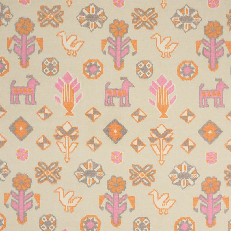 Acquire 78142 Chuska Warp Print Pink & Orange by Schumacher Fabric