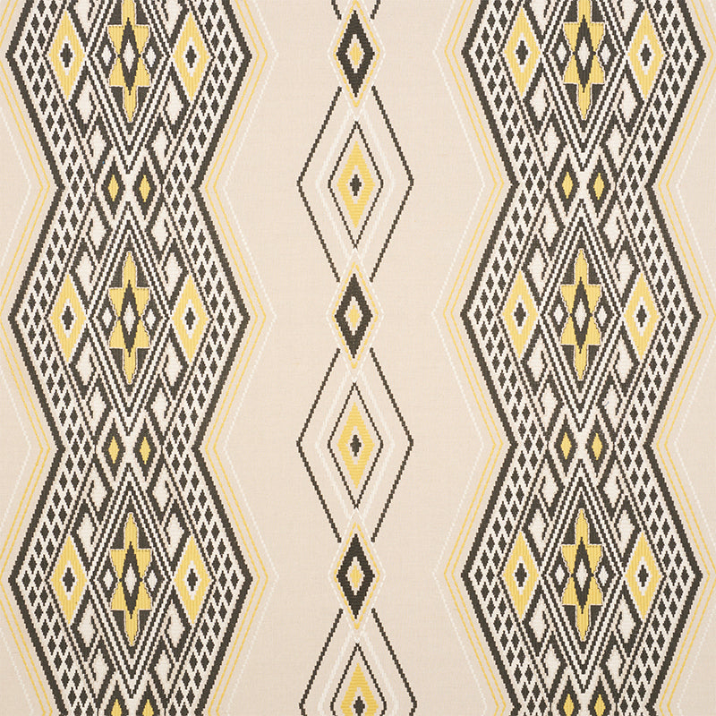 Looking 78152 Bayeta Embroidery Yellow & Neutral by Schumacher Fabric