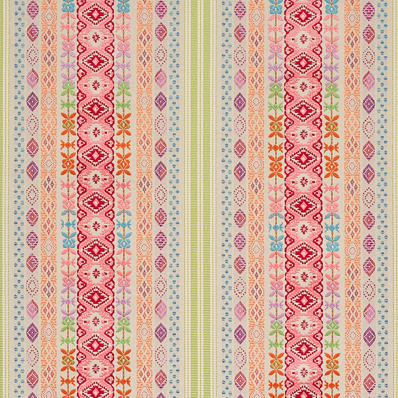 Buy 79682 Cosima Embroidery Pink Multi by Schumacher Fabric