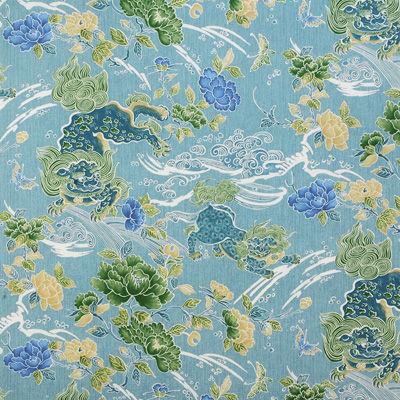Sample 8012109-13 Shishi Turquoise Modern Chinoiserie Brunschwig and Fils Fabric