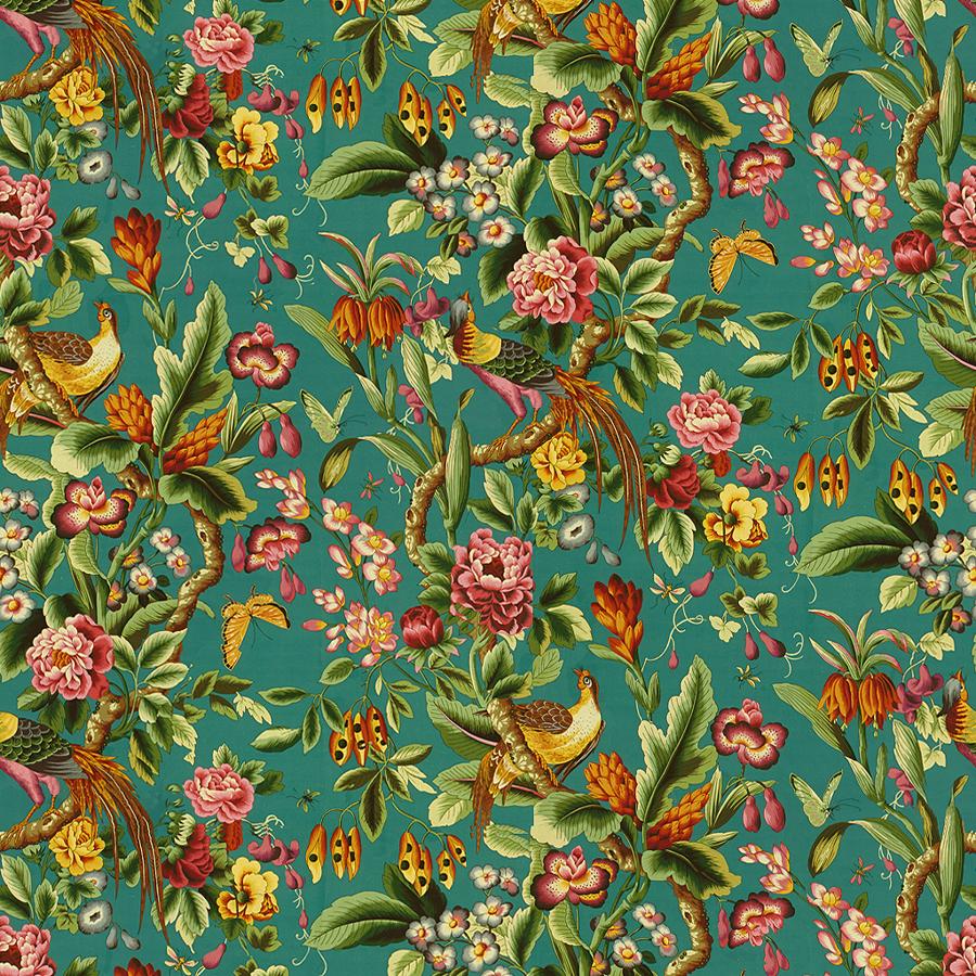 Search 8015130-5 Pheasans Blue Botanical by Brunschwig & Fils Fabric