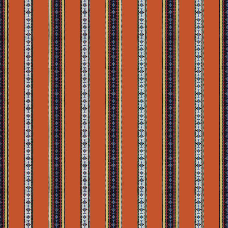 Sample 8015147-12 Rayure Broderie Orange Stripes Brunschwig and Fils Fabric