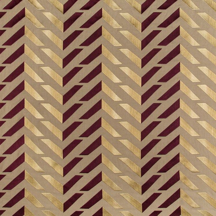 Sample 8017128.9094.0 Les Vagues Emb Purple Geometric Brunschwig and Fils Fabric