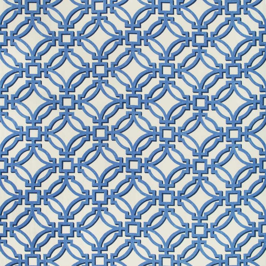 Sample 8019136-55 Salvy Print Porcelain Lattice Brunschwig and Fils Fabric