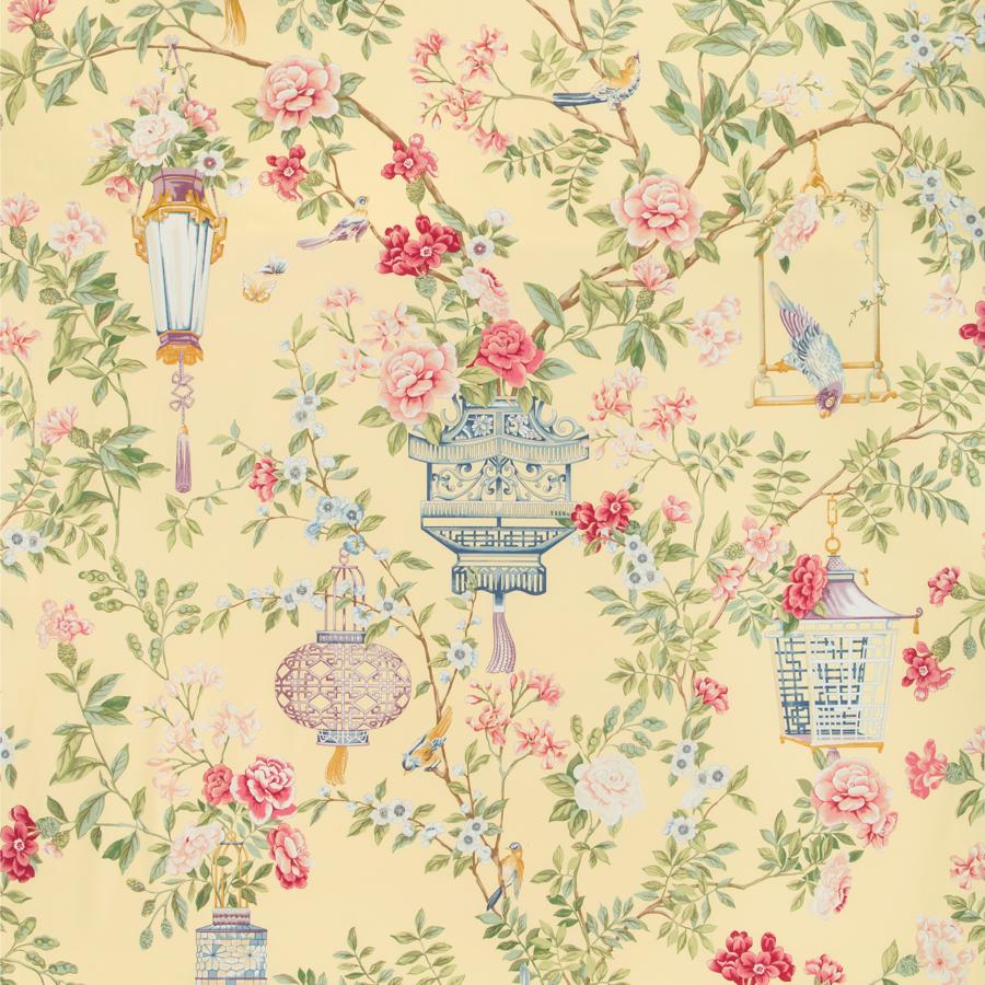 Find 8019137-147 Jardin Fleuri Print Sun Modern Chinoiserie by Brunschwig & Fils Fabric