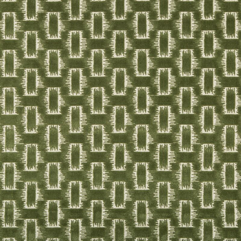 Sample 8020116.3.0 Chambord Velvet Green Geometric Brunschwig and Fils Fabric